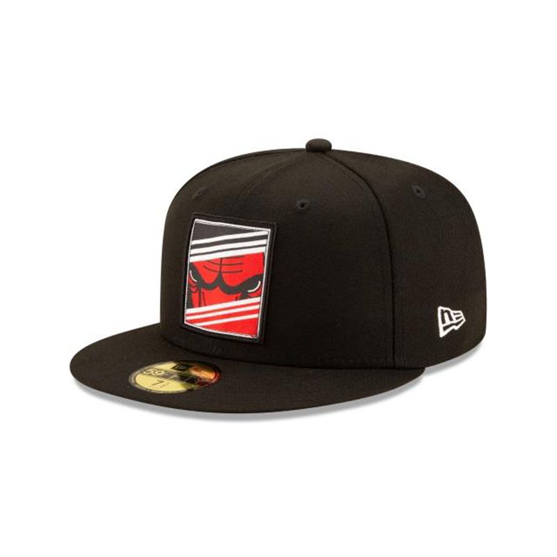 NBA Chicago Bulls Crop 59Fifty Fitted (QDH0433) - Black New Era Caps